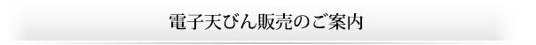 電子天びん販売のご案内